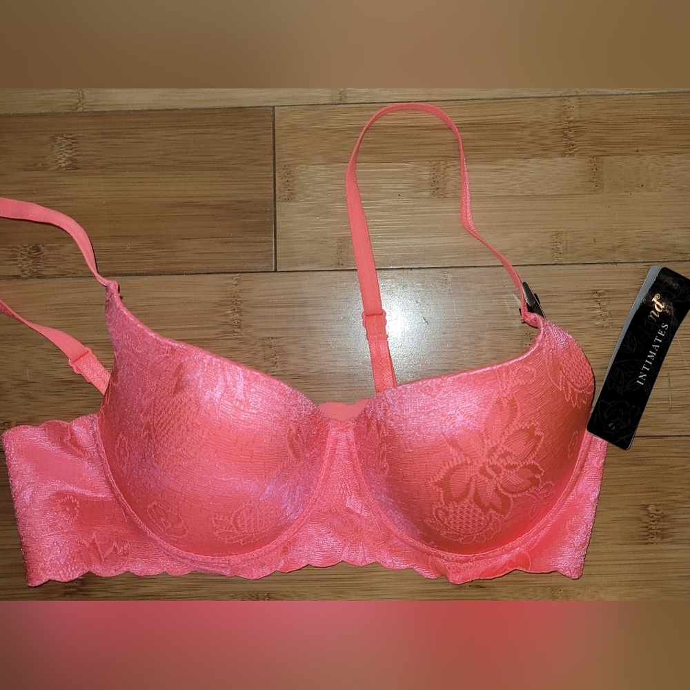 Kathy Ireland Pink Lace Bra